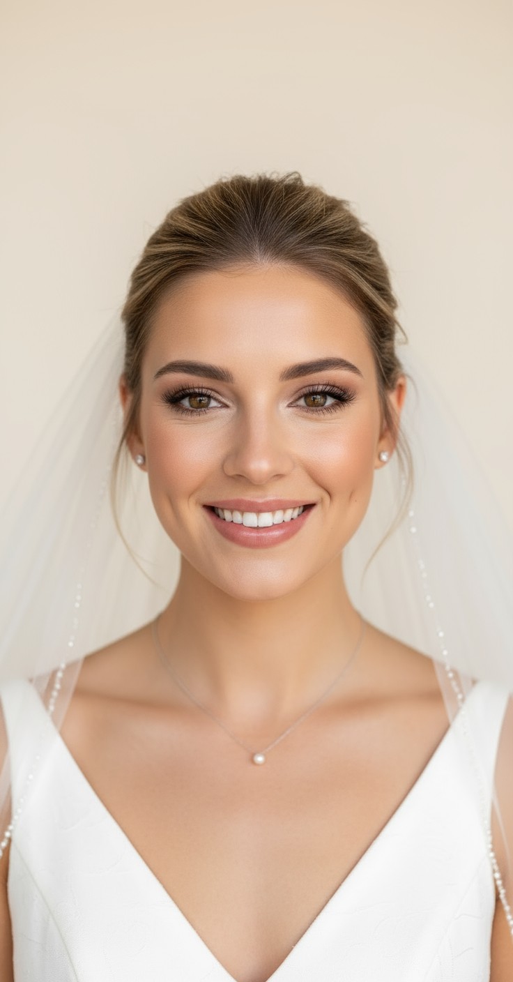 After High Updo With Veil